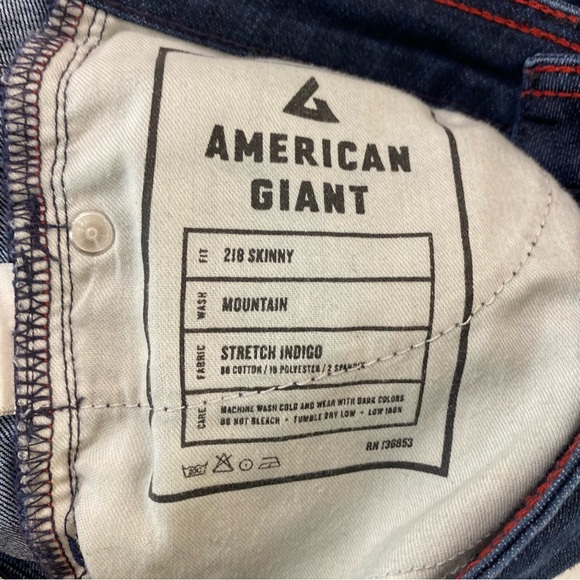 American Giant 218 Skinny Jeans Womens‎ Size 27 Blue Indigo Stretch Denim Cotton - Picture 12 of 13